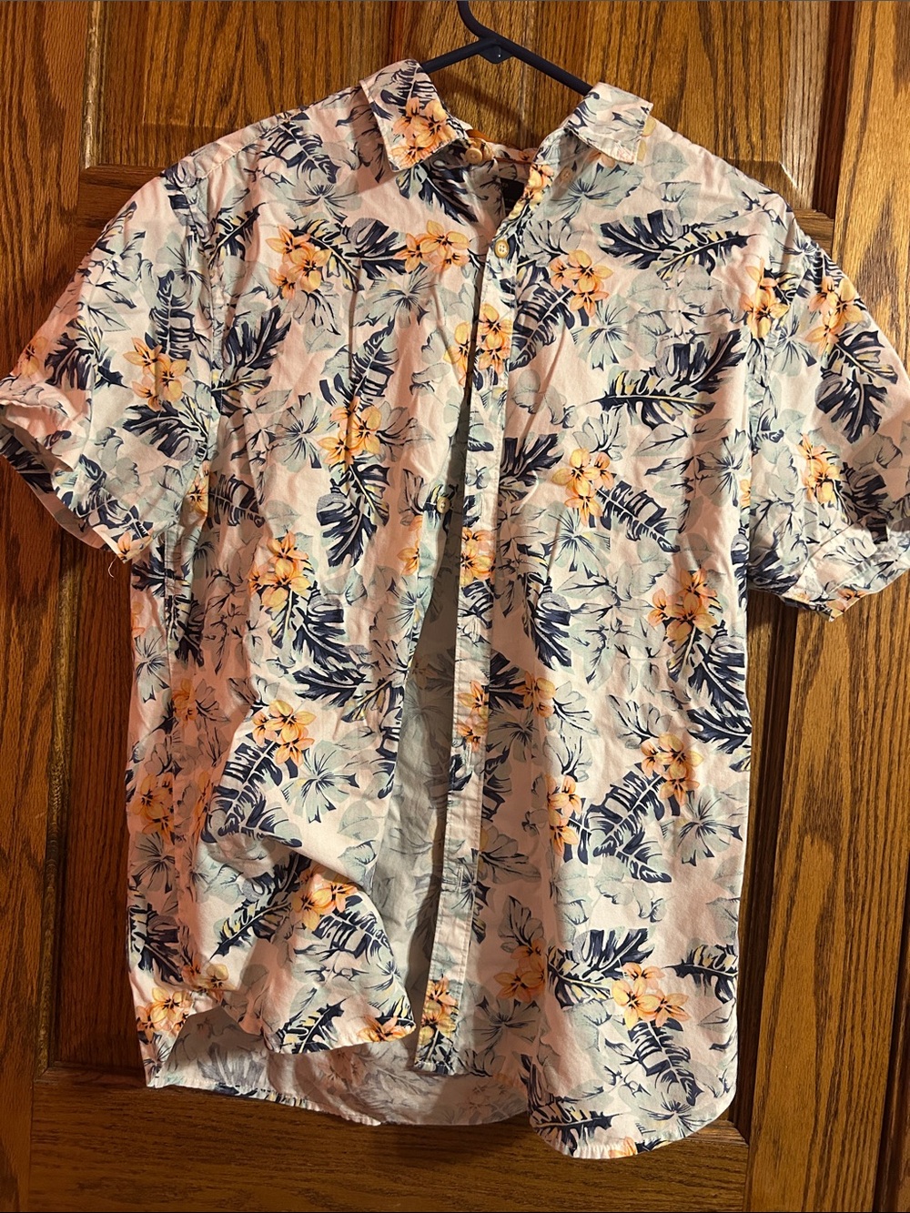 Denim & Flower Short Sleeve Floral Button-Up Shirt